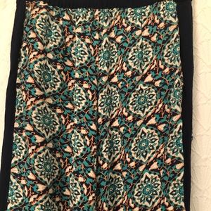 Teal & Cream Print Palazzo Pants